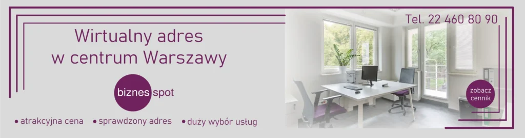Baner informacyjny o ofercie firmy Biznes Spot